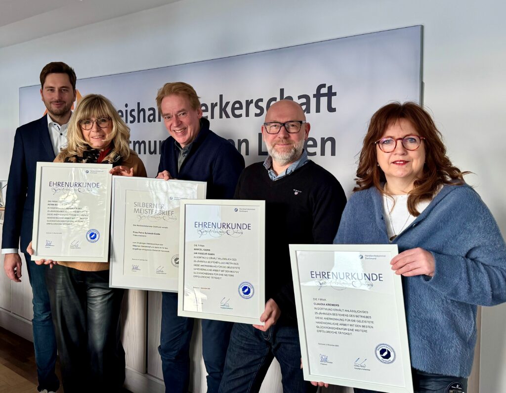 Ehrung langjähriger Jubilare der Innung